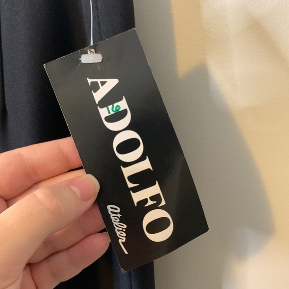 NWT Adolfo Atelier Black Midi Skirt Size 16 - Picture 2 of 6